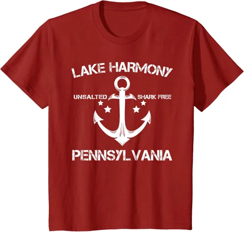 Vista 73 de Playera divertida de Lago Harmony Pennsylvania para acampada o pesca Negro