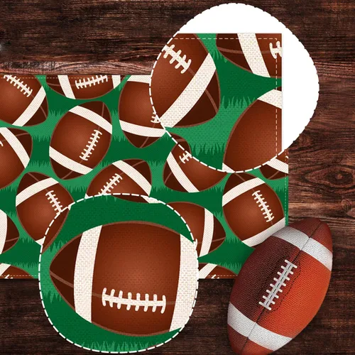 Vista 4 de Nepnuser Camino de mesa de fútbol para niños, decoración de fiesta de cumpleaños, estilo americano, día de juego, granja, hogar, comedor, cocina