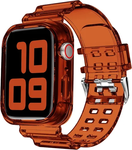 Vista 54 de DABAOZA - Correa transparente compatible con Apple Watch de 1.772 in y 1.732 in, con purpurina transparente Women Men,Glitter Bling TPU
