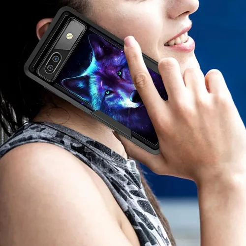 Vista 66 de Funda para Pixel 6A, funda protectora híbrida de doble capa resistente a prueba de golpes de policarbonato duro de silicona suave TPU para Google