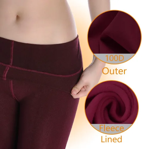 Vista 2 de G&Y 2 pares de medias con forro polar para mujer, 120D, opacas, cálidas, para invierno