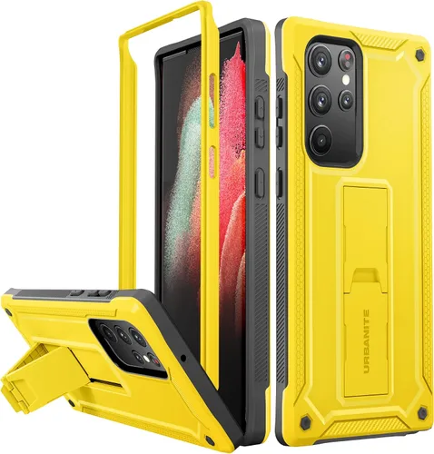 Vista 18 de URBANITE Funda protectora resistente a prueba de golpes para Samsung Galaxy S21 FE 5G, de grado militar, con protector de pantalla y soporte