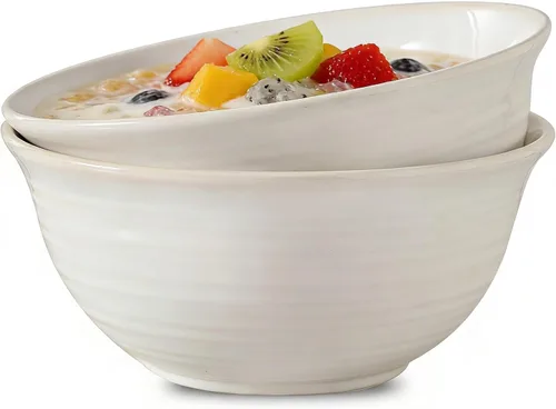 Vista 12 de MEKY - Juego de 6 tazones de porcelana para sopa de 20 onzas, tazones de cereales perfectos para pasta, aperitivos, avena, arroz, ensalada y helado
