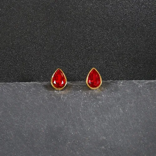 Vista 6 de Aretes de lágrima de oro de 18 quilates de 0.276 x 0.394in para mujer, solitario, circonita cúbica, joyería para el día de la madre, aniversario