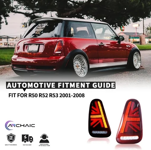 Vista 5 de Ensamble de Luces Traseras Archaic Compatible para Mini Cooper R50 R52 R53 2001-2007, Lámparas Traseras Union Jack para Mini Cooper