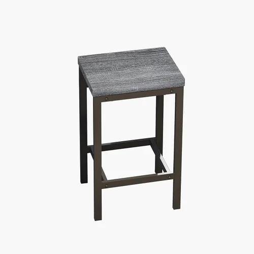Vista 4 de Harper & Bright Designs Juego de mesa de comedor de 4 piezas, mesa de comedor de madera maciza de 60.2 pulgadas de largo con 3 taburetes y marco