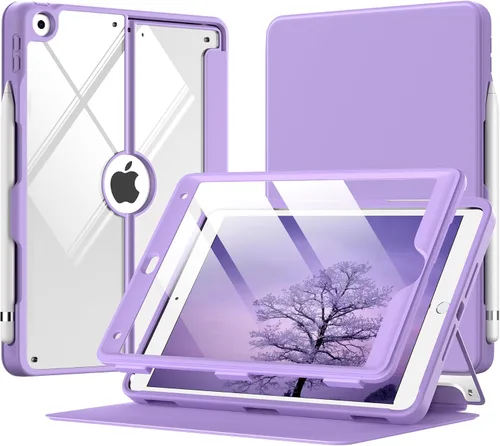 Vista 12 de MoKo Funda para iPad de 9ª generación con soporte para lápices, funda para iPad de 8ª/7ª generación de 10.2 pulgadas, protector de pantalla