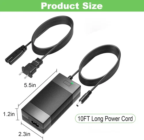 Vista 6 de Cargador de 42V 2A para iScooter 36V Batería de iones de litio compatible con iScooter i9, i9 Pro, i8, i8L, 1S e isinwheel U1, M10, S9 Pro, S9 Max
