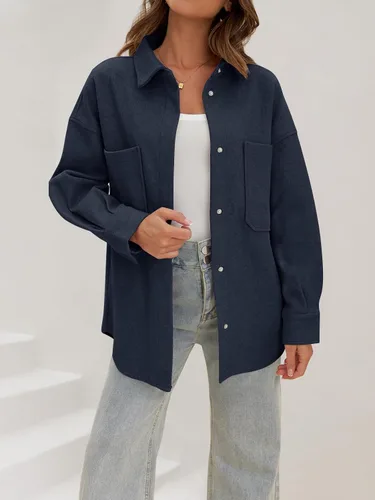 Vista 3 de MEROKEETY Chaqueta de manga larga con botones y bolsillos para mujer 2024