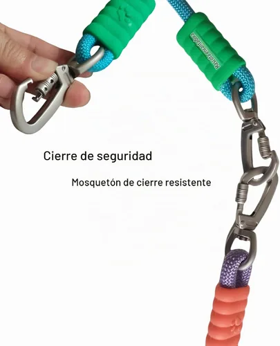 Vista 2 de Correa de perro manos libres, cintura elástica ajustable y correa cruzada con mango cómodo, cuerda de nailon resistente para perros pequeños a Negro