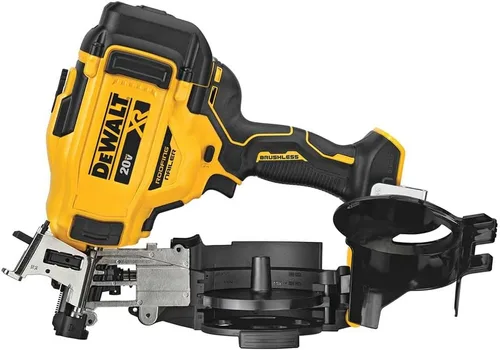Vista 3 de DEWALT 20 V MAX sin escobillas clavadora inalámbrica de batería de bobina de 15 grados para techado con bandeja de clavos sin herramienta