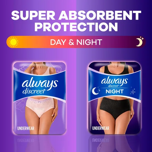 Vista 10 de Always Discreet Ropa interior para pieles sensibles, protección de la piel cuatro veces, dermatológicamente probada, sin fragancia, máxima