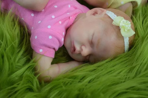 Vista 5 de Pinky Reborn Muñecas gemelas de 18 pulgadas realistas muñecas de bebé, cuerpo de tela, ojos cerrados, durmiendo, recién nacido, aspecto realista