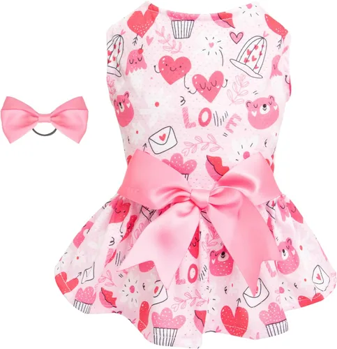 Vista 19 de CuteBone Vestido de malla para perro, vestido de Halloween para cachorros, traje de verano para mascotas, moda de verano para perros pequeños, ropa
