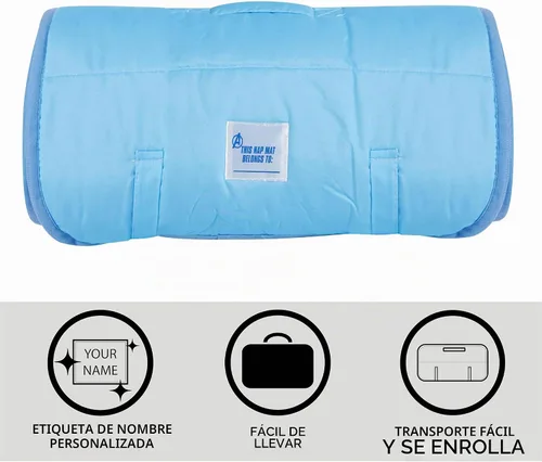 Vista 4 de Tapete acolchado para siesta de felpa súper suave con manta y almohada integradas