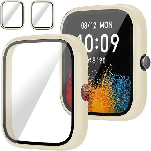 Vista 8 de Protector de pantalla para Amazfit GTS 4 Mini Smartwatch, paquete de 2 protectores de policarbonato duro, carcasa completa, accesorios para GTS 4