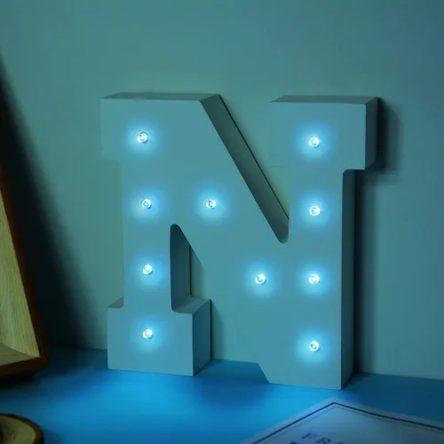 Vista 76 de Ulalaza Letrero de luz LED en blanco y negro, 2 letras AA alimentadas por batería para boda, fiesta de cumpleaños, lámpara de Navidad, luz nocturna