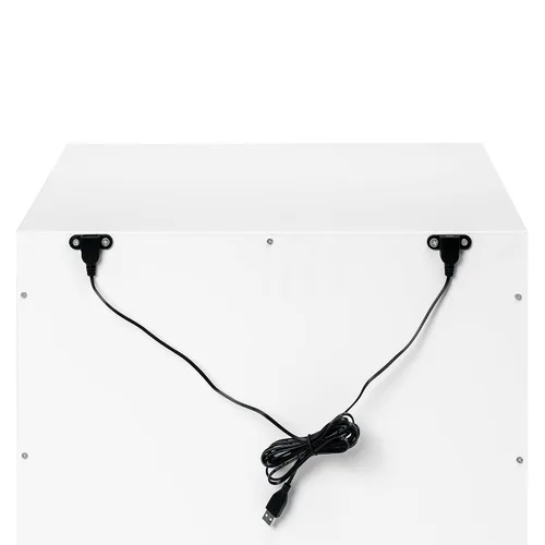 Vista 7 de Babyletto Hudson - Mesita de noche con puerto USB en color blanco, 1 cajón y compartimento de almacenamiento