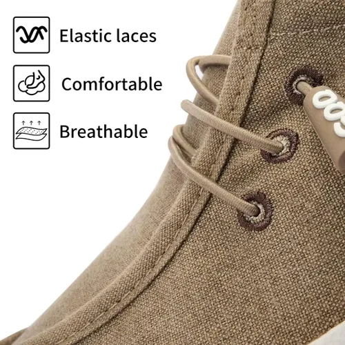 Vista 4 de Mocasines casuales para hombre, zapatos de barco para hombre, zapatos de lona ligeros, suela suave, cómodos zapatos para caminar
