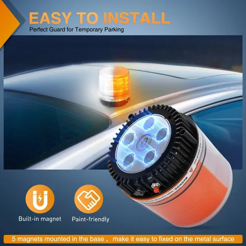 Vista 7 de Nilight 18 Luces Estroboscópicas LED Ámbar Blanco Inalámbricas Giratorias de Emergencia y Seguridad Luz Baliza Intermitente con Base de Montaje