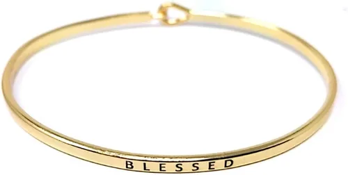 Vista 26 de By you - Brazalete con gancho, pulsera delgada grabada con un mensaje positivo e inspirador