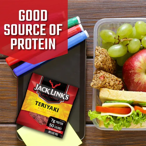 Vista 6 de Jack Link's - Paquete variado de carne seca de res + Teriyaki Beef Jerky Multipack - Grandes bocadillos de proteínas