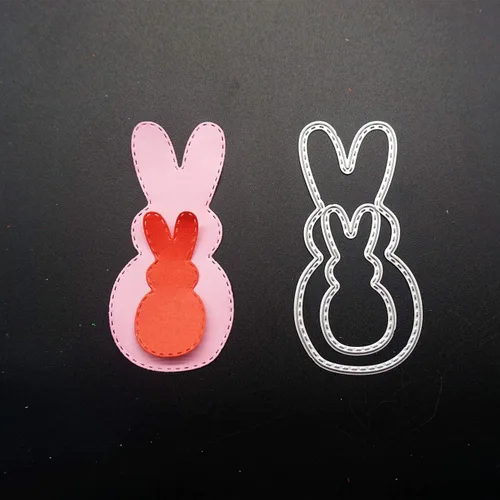 Vista 4 de Troqueles de metal para Pascua con marco de huevo y conejo, plantillas de corte para hacer tarjetas, álbumes de recortes, papel para manualidades