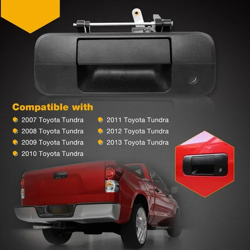 Vista 7 de Gledewen 81213 Manija de portón trasero de metal mejorada con pestillo de llave, compatible con Toyota Tundra 2007-2013, reemplaza # 69090-0C040