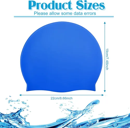 Vista 2 de Zhanmai 3 Pieces Kids Swim Caps for Long Hair Silicone Swimming Cap for Girls Boys Kids Teens with Long Curly Hair Braids Dreadlocks Large