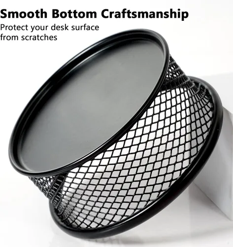 Vista 3 de Soporte de clip de papel para escritorio, soportes de clip, soportes de malla para clips de papel de metal, organizador dispensador para carpeta