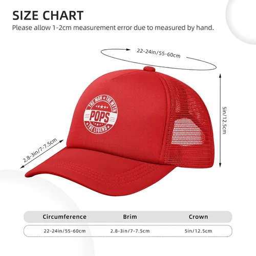 Vista 4 de Renzund Pops The Man The Myth The Legend Hat Funny Gift Baseball Cap for Men Women