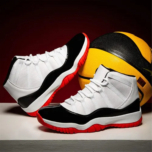 Vista 2 de xhuoqdk Zapatos de baloncesto retro de moda para hombre, zapatos deportivos de tendencia, zapatos casuales para correr al aire libre, zapatillas