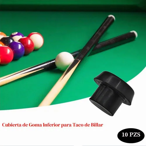 Vista 6 de 8 piezas de cubierta de goma para taco de piscina, cubierta de goma para taco de piscina, accesorios de protección (negro)