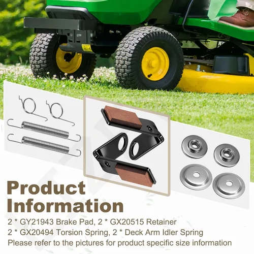 Vista 6 de 2 Juego de GY21943B Kit de Pastillas de Freno para Jo-hn Deere 42" L, D, X Serie 100 105 115 100 110 120 125 130 Cortadora, Contiene GX20515