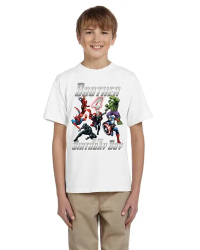 Vista 3 de Personalized Superheroes Birthday Shirt. Add Any Name and Age. Family Matching Shirts.