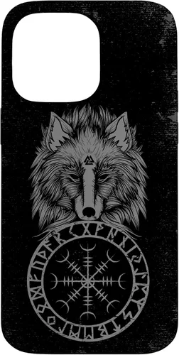 Vista 21 de Viking Aegishjalmur Runes Fenrir Odin Helm of Awe Phone Case for iPhone 17