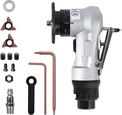 Vista 8 de Mini máquina de biselado 2 en 1, herramienta de chaflán de aire, herramienta de desbarbado para madera de metal, herramientas neumáticas, pequeñas