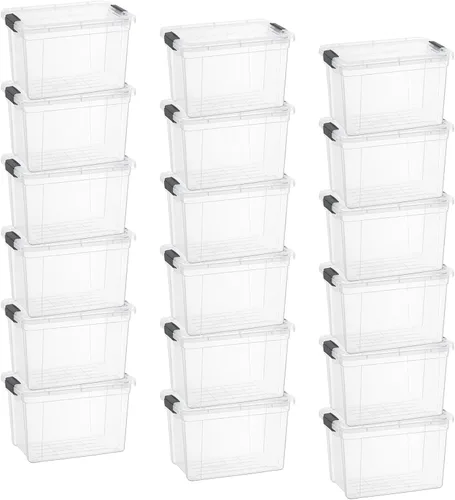 Vista 101 de Superio Mini contenedor de almacenamiento de plástico para crayón, suministros de arte y estuche de costura, organizador pequeño apilable