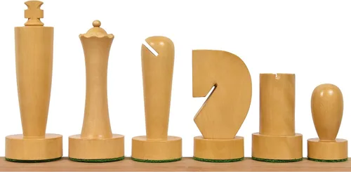 Vista 3 de RoyalChessMall-Berliner - Juego de piezas de ajedrez minimalista moderno de 3.9 pulgadas, boj ebonizado ponderado