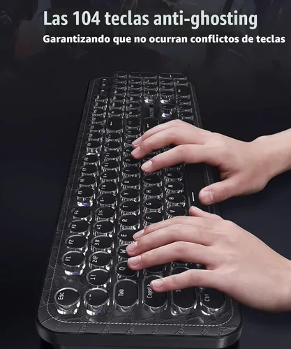 Vista 7 de Teclado de máquina de escribir con panel de piel sintética
