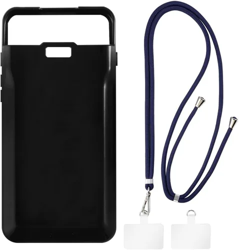 Vista 11 de Estuche y cordón para Pax A77 - transparente+negro Funda transparente + cordón negro