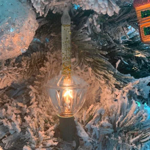 Vista 6 de Couah Luces de Burbujas de Navidad, Juego de Cadena de Luces Vintage de 11 Pies, 7 Fluidos de Burbujas Transparentes con Purpurina Dorada C7/E12 7