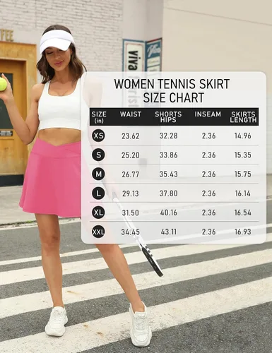 Vista 6 de LouKeith Faldas de tenis para mujer, plisadas, cruzadas, de cintura alta, atléticas, para entrenamiento, golf, faldas con bolsillos cortos