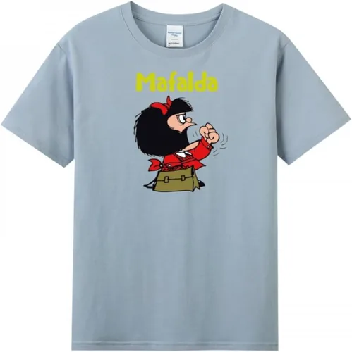 Vista 10 de Camiseta de manga corta Mafalda Fighting para mujeres adultas Negro