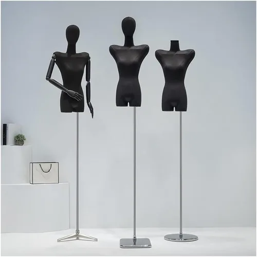 Vista 4 de Adjustable Black Female Mannequin Dress Form, 65.7-87.4 inch, Detachable Arms & Head, Size S/Small, Perfect for Jewelry Display & Fashion Retail