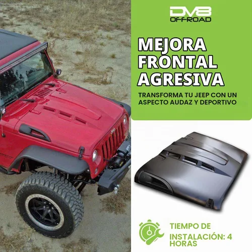 Vista 5 de Campana de dispersión de calor DV8 para Jeep Wrangler JK 2007-2018 de acero