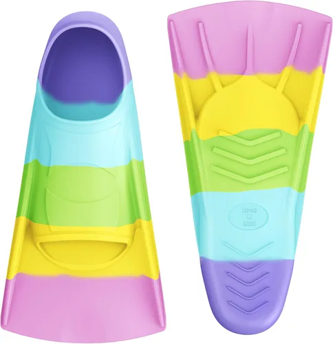 Vista 15 de Gintenco Aletas de Natación, Aletas de Natación para Niños para Natación de Vueltas, Aletas de Tamaño de Viaje con Bolsa de Malla, Aletas