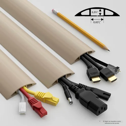 Vista 6 de D-Line – Funda para cable de piso de 6 pies, protector de cable, oculta cables de extensión, protege cables, evita riesgos de caídas, ocultador