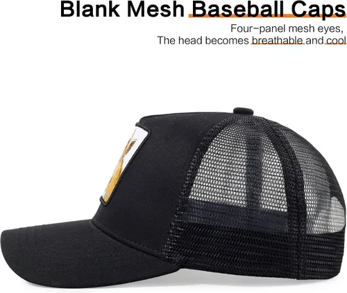 Vista 5 de Gorra de béisbol bordada ajustable para hombre, gorra de béisbol bordada con malla transpirable, parche cuadrado, gorras para mujer