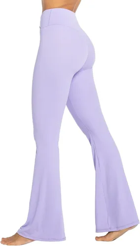 Vista 3 de Sunzel Leggings acampanados, pantalones de yoga cruzados con control de abdomen, cintura alta y pierna ancha